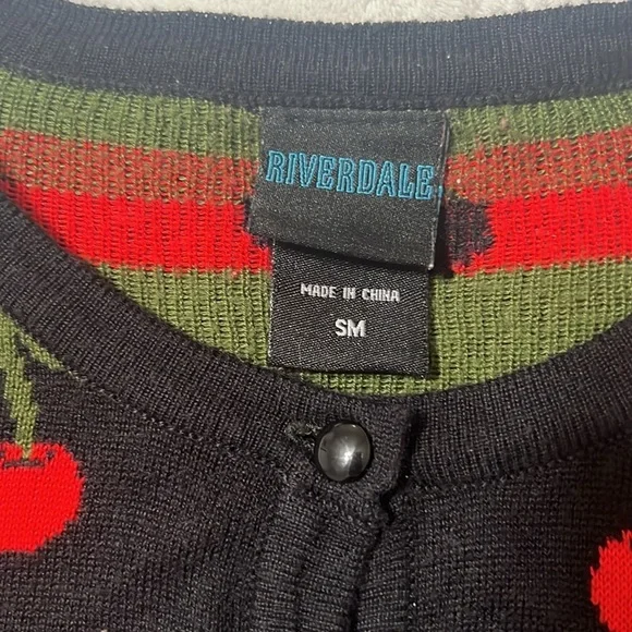 Riverdale Cherry Intarsia Cardigan Sz S - Picture 5 of 15